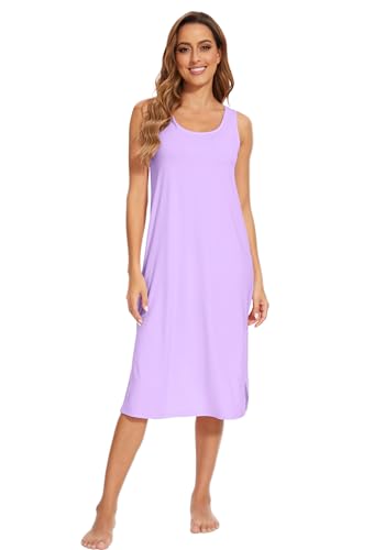 Chemise de nuit sans manches en viscose de bambou WiWi pour femme du S au XXL