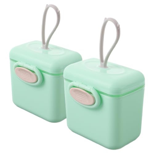 Healifty 2 Piezas Dispensador de Leche Polvo Contenedor Portátil de Almacenamiento con Diseño Prueba de Fugas para con Bebés y Hermético