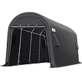 ADVANCE OUTDOOR 10X20 ft Carport Heavy Duty Outdoor Patio Anti-Snow Large Space Canopy Storage Shelter Shed with 2 Rolled up Zipper Doors & Vents for Snowmobile Garden Tools, Gray