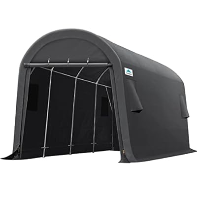 ADVANCE OUTDOOR 10X20 ft Carport Heavy Duty Outdoor Patio Anti-Snow Large Space Canopy Storage Shelter Shed with 2 Rolled up Zipper Doors & Vents for Snowmobile Garden Tools, Gray