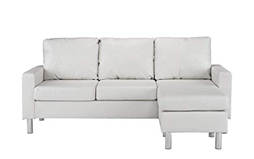 Divano Roma Furniture Modern Sectional, White - Thumbnail 2
