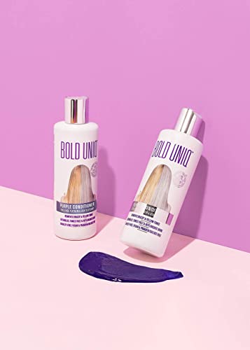 Bold Uniq Purple Shampoo & Conditioner Duo - Eliminates Brassy Yellow Tones. Lightens Blonde, Platinum, Ash, Silver And Grays. Paraben & Sulfate Free, Vegan And Cruelty Free. #TOP4