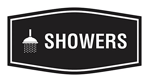 Panneau Fancy Showers Noir grand format pour en finir avec la signalisation illisible