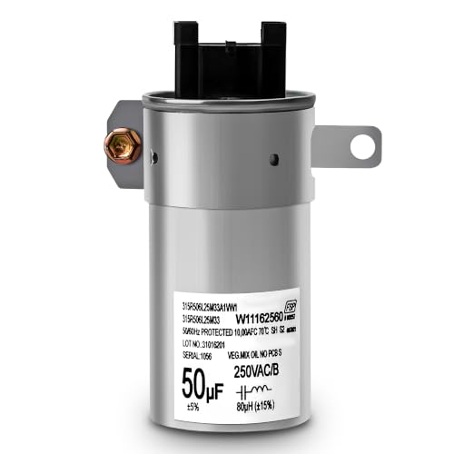 Romalon W11395618 Washing Machine Run Capacitor W11162560 W10625046 250VAC for Whirlpool Washer Replace W10866250 W10390446 W10843769 WPW10625046 W11315694