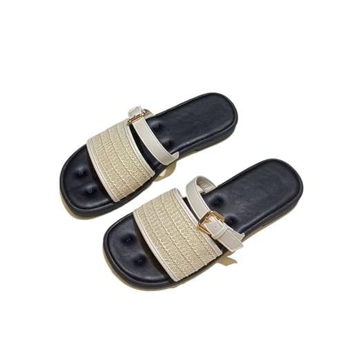 Womens Sandals Women's summer outdoor retro open-toe flip flops with soft sole and poop-feeling casual beach shoes