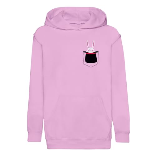 Sweat à capuche enfant avec poche surprise lapin magicien en coton premium dessin original