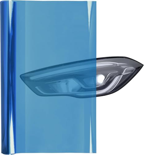 Image of WALLMATE Headlight Taillight Film Self Adhesive Smoke Film Fog Light Film Vinyl Tint Wrap Film Car&Bike Protection Film Sheet Sticker (Blue Smoke, 24x60 Inch)