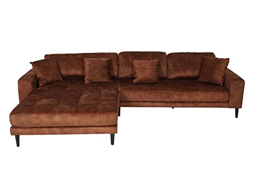 Mendler Ecksofa HWC-J54, Couch Sofa 3-Sitzer L-Form Liegefläche Links/rechts 295cm - Samt rost-rot – Bild 7