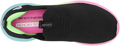 Skechers Kids Girls Ultra Flex - Sherbet Step Sneaker, Black/Multi, 2 | Image 4
