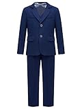 Alvivi Kinder Jungen Anzug Set Gentleman Anzug Blazer Smoking Anzug Weste Hose Fliege Taufe Hochzeit Festliche Kleidung Gr.98-164 F Marine Blau 116-122