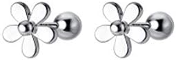 Minimalist 18G Daisy Flower Stud Earrings Sterling Silver Dainty Tiny Small Cartilage Tragus Earring Ear Piercing Studs Helix Barbell Hypoallergenic for Women Girls Dainty Fashion Birthday Gifts