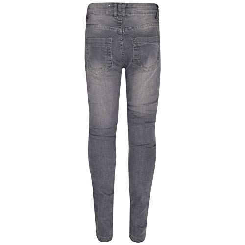 Kids Girls Stretchy Jeans Designer Ripped Drape Panel Denim Pant Trouser 5-13 Yr Grey4