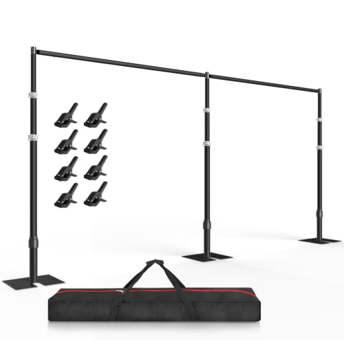 Image of EMART Backdrop Stand Heavy Duty 10x20Ft Adjustable Pipe and Drape Kit-Black