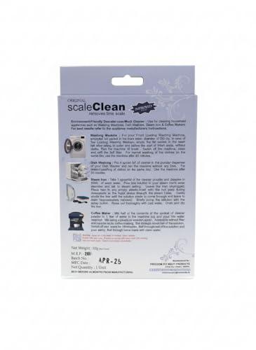 Image of Washing Machine Descaler Powder | Removes Limescale, Detergent Residue & Bad Odor | Increases Machine Life & Efficiency | Suitable for Front & Top Load Washers 100gm