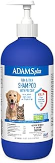 Adams Plus Flea & Tick Shampoo with Precor for Cats, Kittens, Dogs & Puppies Over 12 Weeks Of Age | Sensitive Skin Flea Treatment | Kills Adult Fleas, Flea Eggs, Ticks, and Lice | 24 Oz, Pump Included