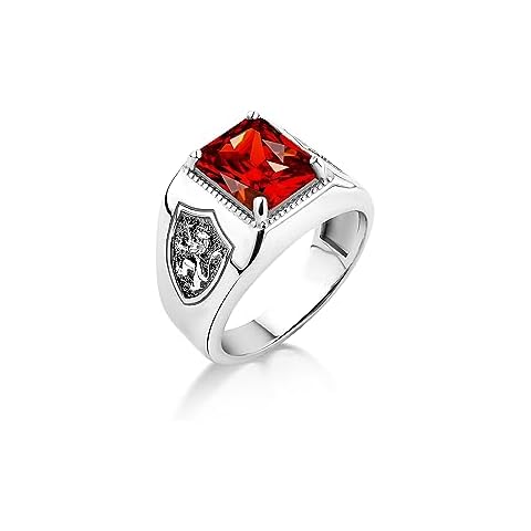 BySilverStone Jewelry Red Ruby Men's Ring thumbnail
