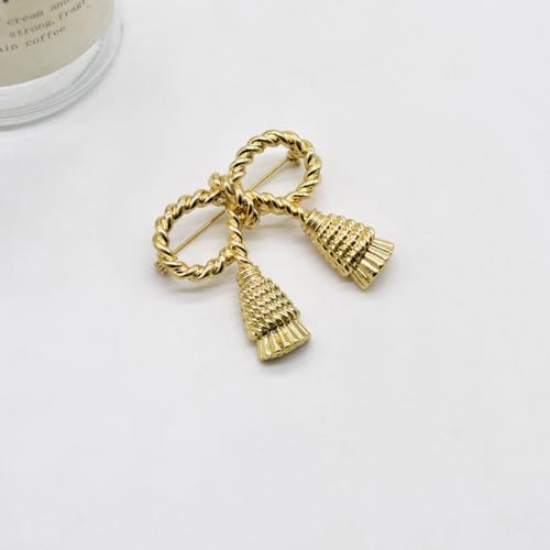 Image of Vintage Ribbon Bow Brooch Pin Exaggerated Bow Knot Lapel Pins Clip Shawl Hat Suit Dress Accessories Brooches Pins Unique Birthday Christmas Jewelry Gifts for Women Girls Mother