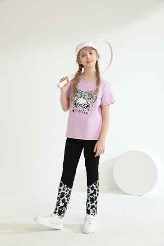 Image of Girl Clothes Cute Cool Girl Tops Splicing Pants 2 Piece Girls Summer Outfits 6-14 Years