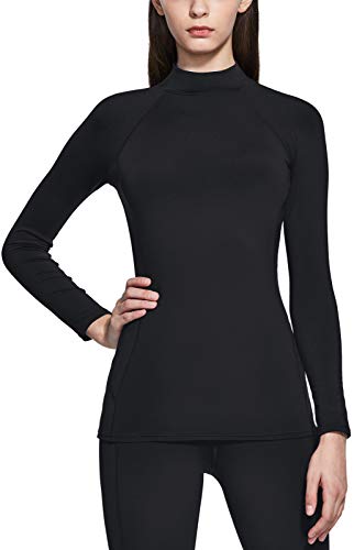 TSLA Women's Thermal Long Sleeve Tops, Mock Turtle & Crew Neck Shirts, Fleece Lined Compression Base Layer, Mock Neck Heatlock Black, Medium TSLA Women's Thermal Long Sleeve Tops, Mock Turtle & Crew Neck Shirts, Fleece Lined Compression Base Layer, Mock Neck Heatlock Black, Medium