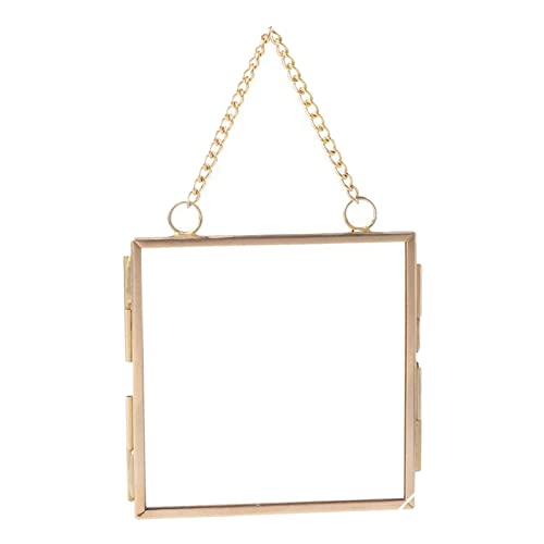 Gcljlmy Cornice portafoto sospesa in vetro flottante cornice quadrata fai da te per lavori di articoli pressati pianta secca campione supporto display 80 x 80 mm