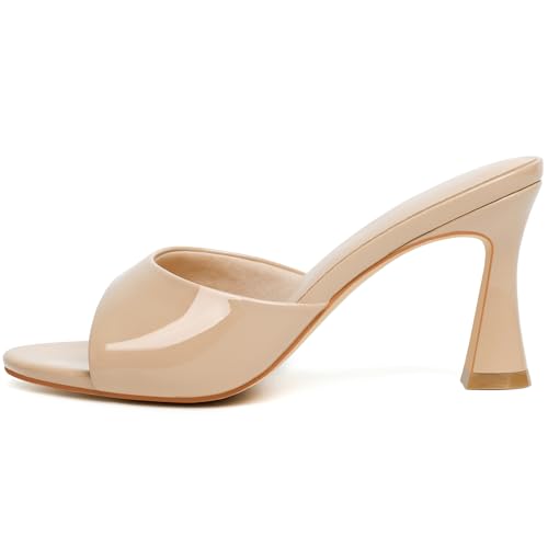 Image of Susanny High Heels for Women Pointed Open Toe Strappy Chunky Block Heels Ankle Strap Stiletto Kitten Heeled Sandals Wedding Bridal Party Prom Sexy Dress Shoes
