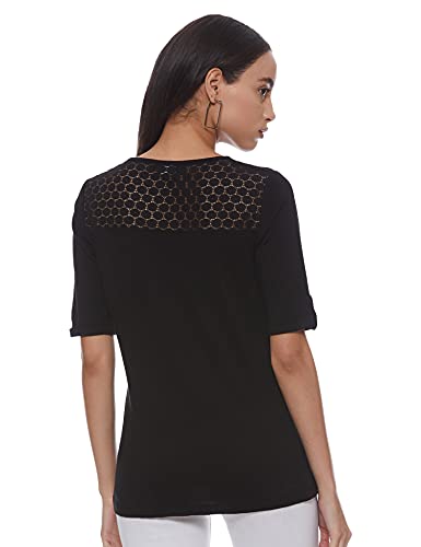 Image of Max Women's Lace Insert Round Neck Regular Fit Top