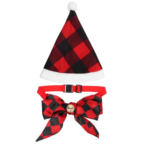 Disfraz navideño para mascotas con gorro y pajarita