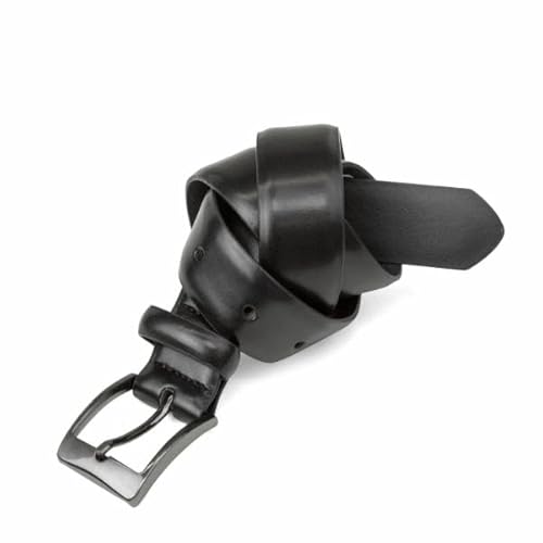 Steve Madden Mens 30Mm Burnished Dress Belt (Big Kids) Black Lg (30-32 Big Kids) One Size #TOP2