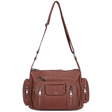 UBORSE Handtaschen Damen Weiches Kunstleder Umhängetasche Retro Ledertasche Vintage Hobo-Taschen Schultertasche Tragetasche Tote Henkeltasche Cover