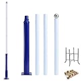 LYUCAYHQ 10Ft to 20Ft Tall Outdoor Lamp Post - Outdoor Metal Split Heavy Duty Street Light Pole with Mounting Rebar Cage Base Accessory for Parking Backyard Patio Yard(400cm/13ft)
