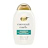 OGX Quenching + Coconut, Curl-Defining Shampoo, Hydrating & Nourishing Curly Hair Shampoo with Coconut Oil, Citrus Oil & Honey, Paraben, Sulfate-Free Surfactants, 13 floz