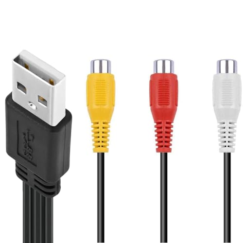 Cable USB a 3 RCA hembra de 30 cm divisor de audio y video para captura AV 4