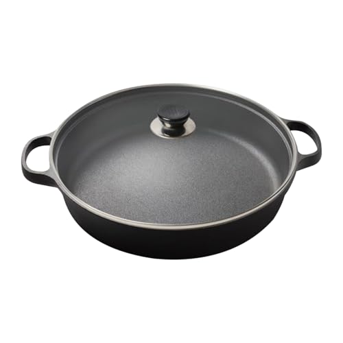 スキレット ノンスティック - IH調理器対応 蓋付き にくっつかないフライパン | エルゴノミックキッチンツール 朝食パンケーキ夕食用調理フライパン