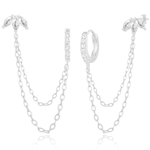Boucles d'oreilles en argent 925 plaqué or et oxydes de zirconium pour un éclat durable