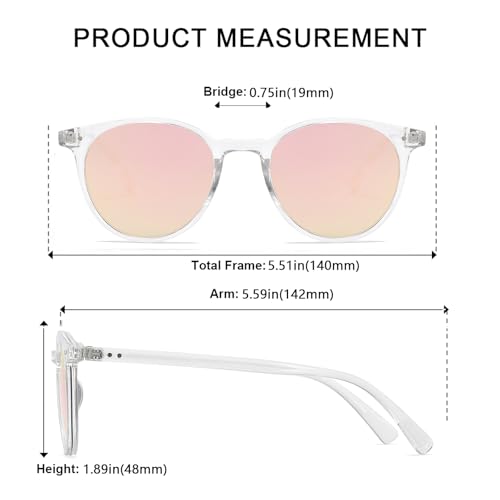 Image of Small Round Polarized Sunglasses for Women Men Compact Vintage Style UV400 Protection Classic Lightweight