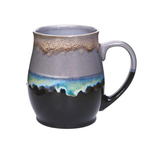Ceraozmus Grande tasse à café en céramique, 25 oz/710 ml, lavable au lave-vaisselle et au micro-ondes, tasse à thé extra-large, parfaite pour le bureau et la maison, excellent cadeau (gris)