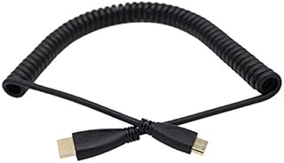 Uknown High-Speed Mini-HDMI to HDMI Cable,90°spring cable,Support 3D, 4K Vision Transfer Compatible with Fusion5, Nikon, Canon, Fuji Camera, Sony Camcorder, Raspberry (straight)