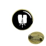 Broche hecho a mano con colgante de cúpula de cristal sellado con imagen artística