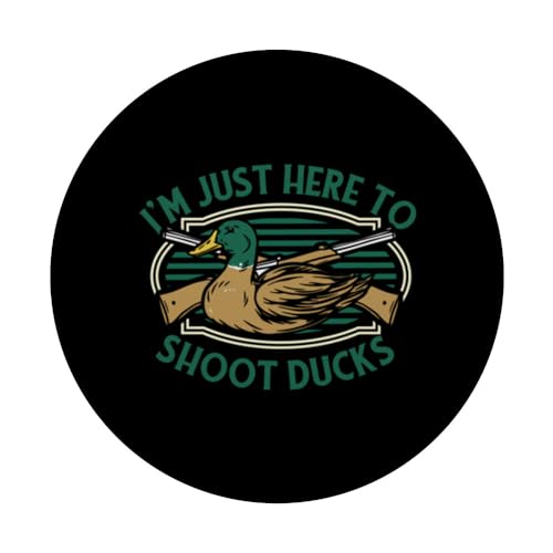 Just Here To Shoot Ducks Turkey Duck Bird Waterfowl Hunting PopSockets Swappable PopGrip, Black - Image 3