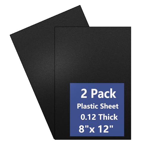 Image of 2 Pack Black Plastic Sheet 8x12x0.12 in Flexible High Tensile Plastic Sheets Black Plastic Panel for DIY Materials Handicrafts Home Decoration