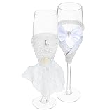 FUNOMOCYA 1 Paar Glasflöten hochzeit toastgläser Paare Brautjungfer Weingläser Party Bräutigam Braut- Flötengläser Trinkbrille Hochzeitsbrille Flöten zur Hochzeit Hochzeitsbecher Stoff