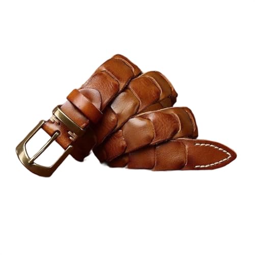 Men Genuine Leather Belt 3.0Cm Solid Cowhide Pin Buckle Casual Jeans Retro Couple Strap