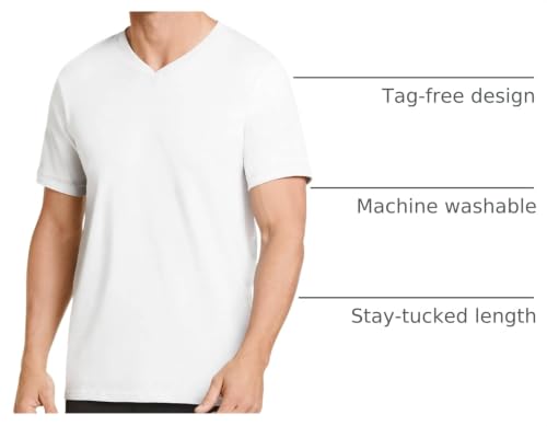 Image of Jockey Classic V-Neck Undershirt- 3 Pack - 100% Cotton T-Shirts for Men