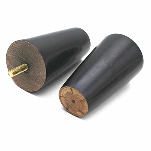 Weichuan WEICHUAN80000553 Black Round Solid Wood Replacement Sofa Couch Chair Ottoman Loveseat Coffee Table Cabinet Furniture Wood Legs Wood Furniture Legs thumb #3