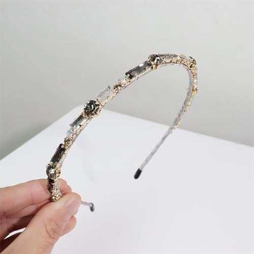 Qiwenr Crystal Headband, Crystal Side Headband, Pink Rhinestone Hair Bands, Great Headpiece for Prom Party - Image 3