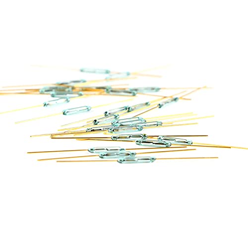 10pcs 1.8x10mm Reed Switch Magnetic Control Switch Green Glass Reed Switches Glass Normally Open Contact for Sensors NO