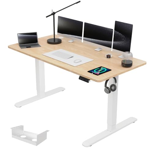 Airfish Escritorio Elevable Electrico 160 × 80cm con Puerto USB, Mesa Escritorio Elevable con Alerta de Sedentarismo, Escritorio Ajustable en Altura, Mesa de Oficina Elevable