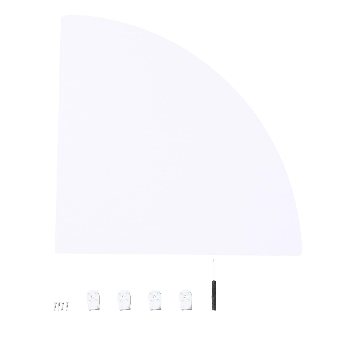 Estantería de Esquina de Pared de PVC Diseño Triangular y Forma de Abanico, Soporte para Almacenamiento Seguro de Libros y Gafas en Oficina o Baño