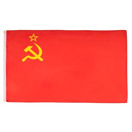 AZ FLAG - Ussr Flag - 2x3 Ft - 100D Polyester Red Communist Banner with Two Metal Grommets - Fade Resistant - Vivid Colors - 2' x 3' Feet - 90x60 Cm