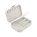 CMJL Scatole Portagioie, Piccolo Portagioie da Viaggio da Donna Organizzatore da Gioielleria per Anelli Orecchini Collane Bracciali, 16,5 x 11,5 x 5,5 cm (White)
